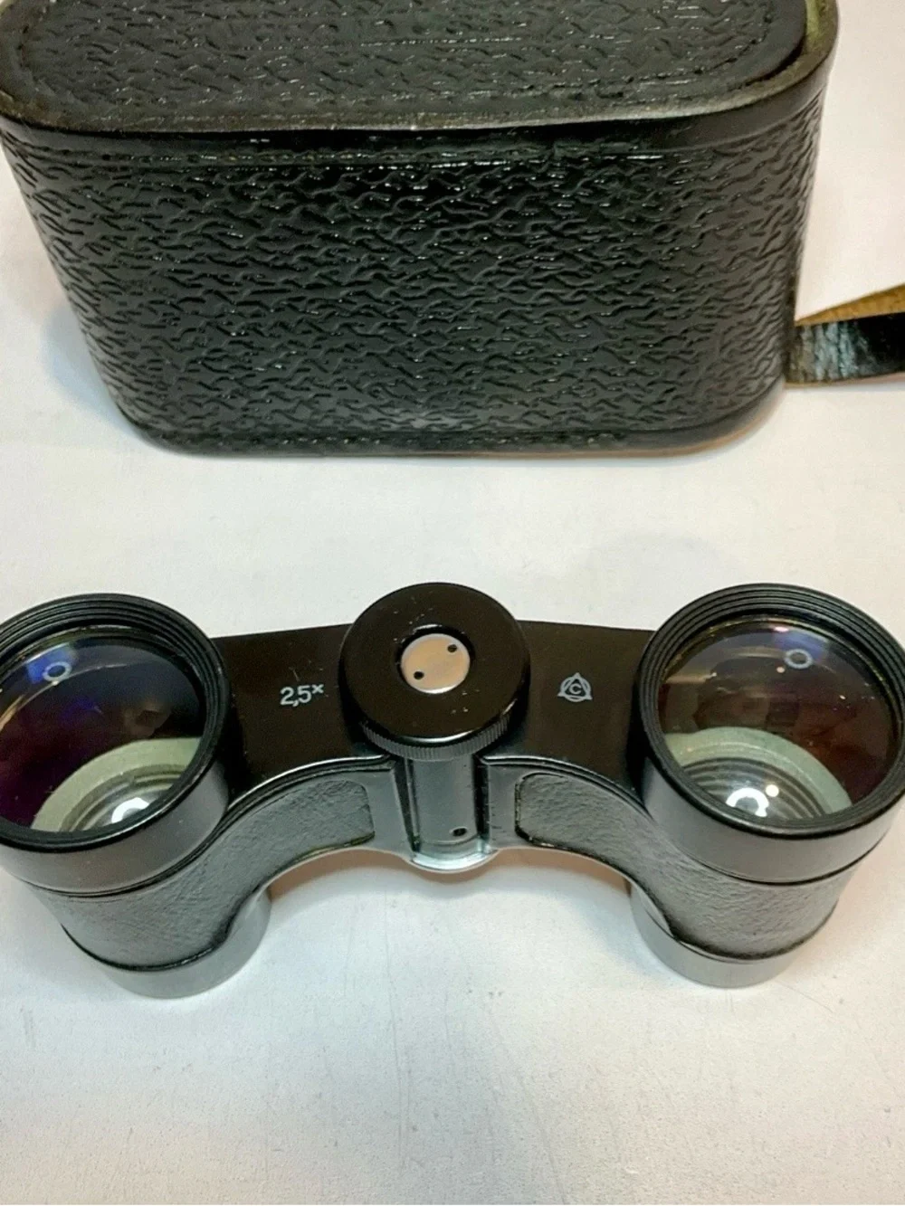 Vintage United USSR Binoculars with Original Black Carrying Case and Strap
